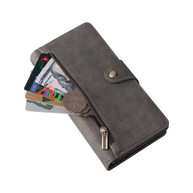 For Google Pixel 6 Pro Rivet Buckle 9 Cards Three Fold Leather Phone Case