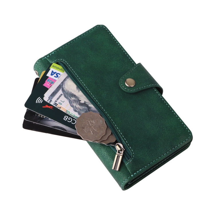 For iPhone SE 2022 / SE 2020 / 8 / 7 Rivet Buckle 9 Cards Three Fold Leather Phone Case