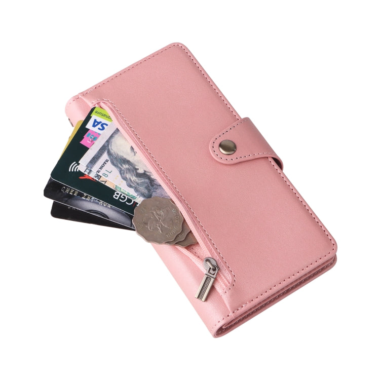 Rivet Buckle 9 Cards Three Fold Leather Phone Case For iPhone 7 Plus/8 Plus