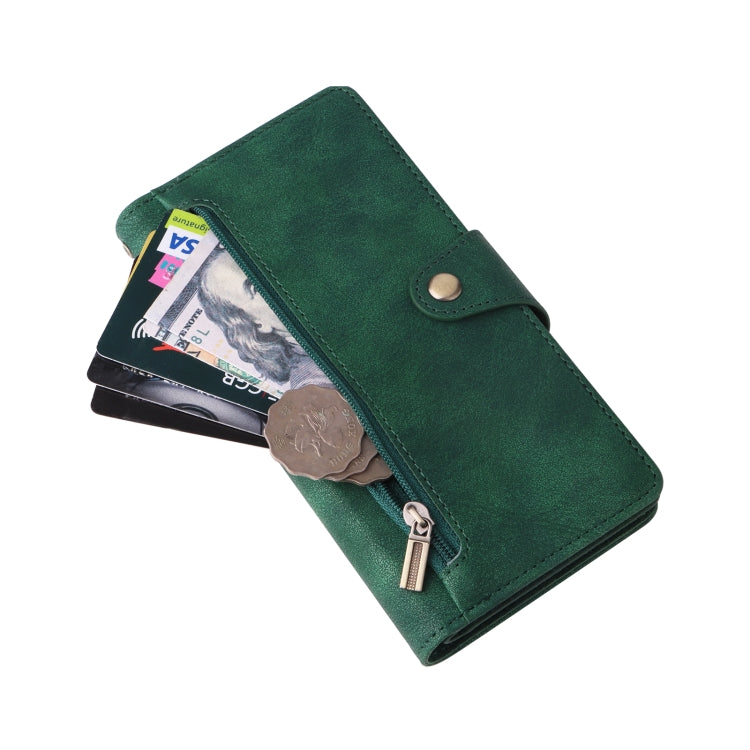 Rivet Buckle 9 Cards Three Fold Leather Phone Case For iPhone 7 Plus/8 Plus