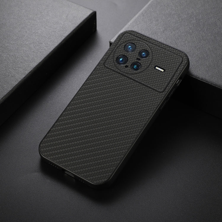 For vivo X Note Accurate Hole Carbon Fiber Texture PU Phone Case