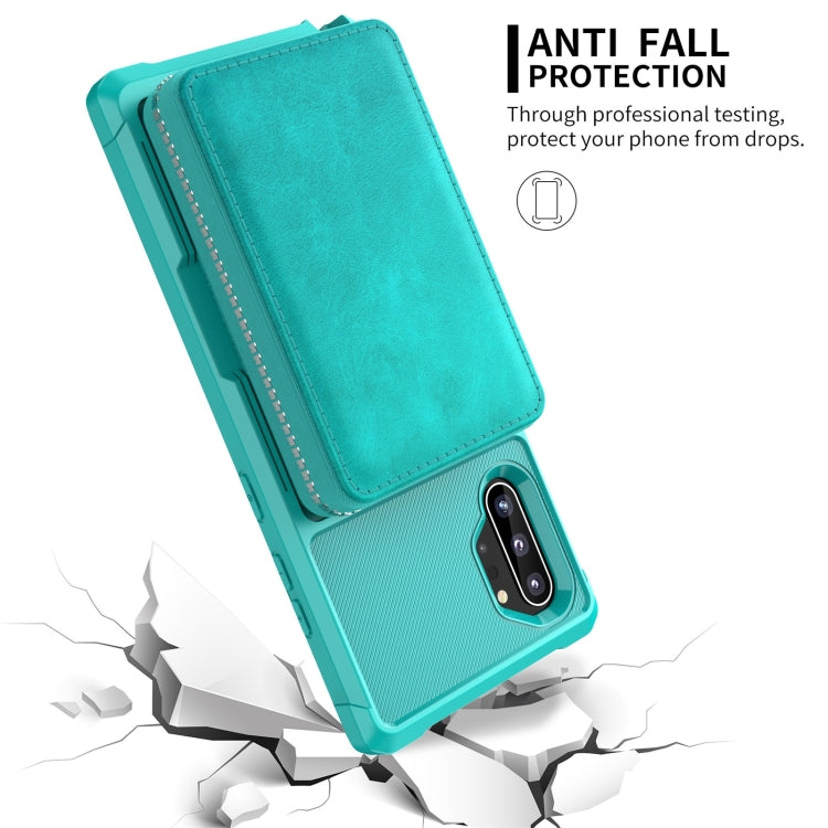 For Samsung Galaxy Note10 Zipper Wallet Card Bag PU Back Phone Case