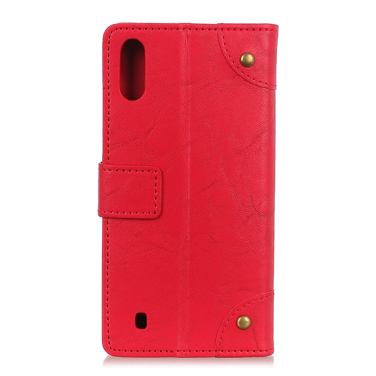 For ZTE A5(2020) Copper Buckle Retro Crazy Horse Texture Horizontal Flip Leather Case with Holder & Card Slots & Wallet