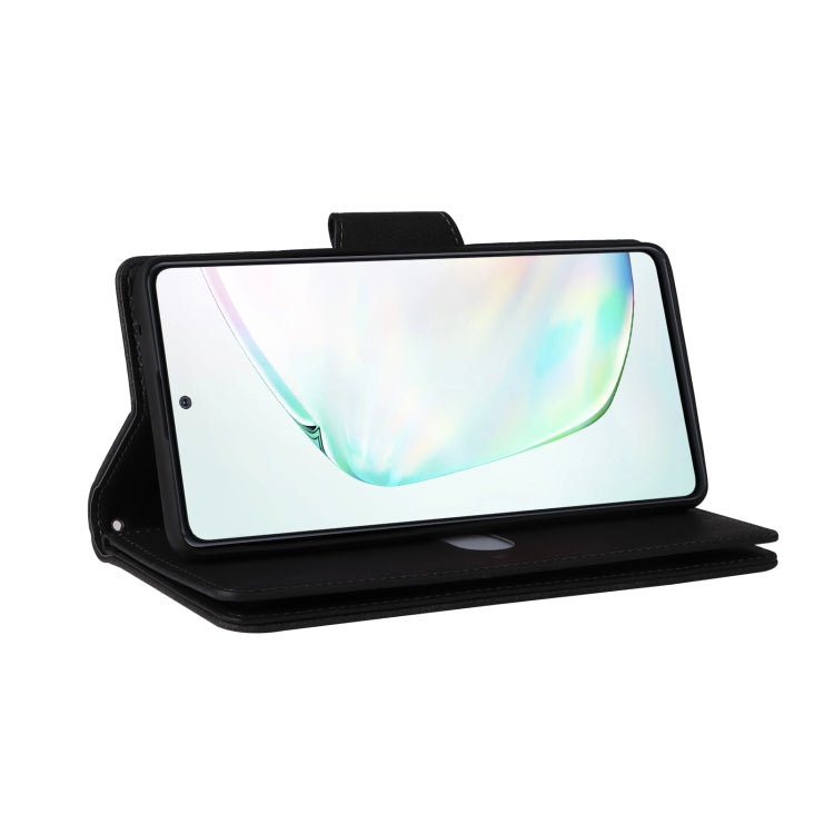 For Samsung Galaxy Note10 Lite Rivet Buckle 9 Cards Three Fold Leather Phone Case