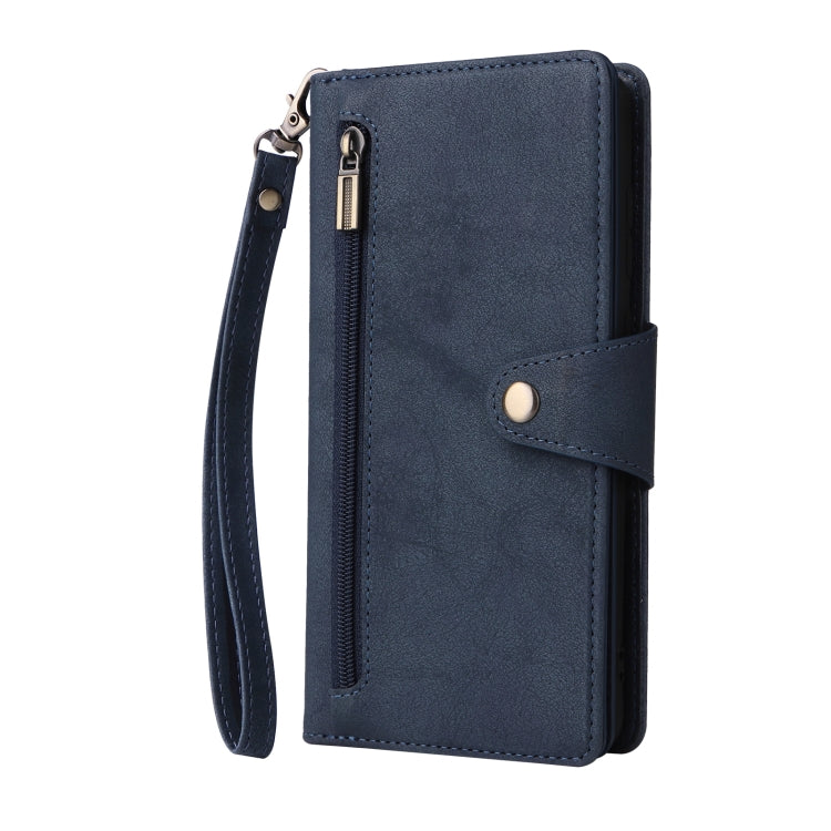 For Samsung Galaxy Note10 Lite Rivet Buckle 9 Cards Three Fold Leather Phone Case