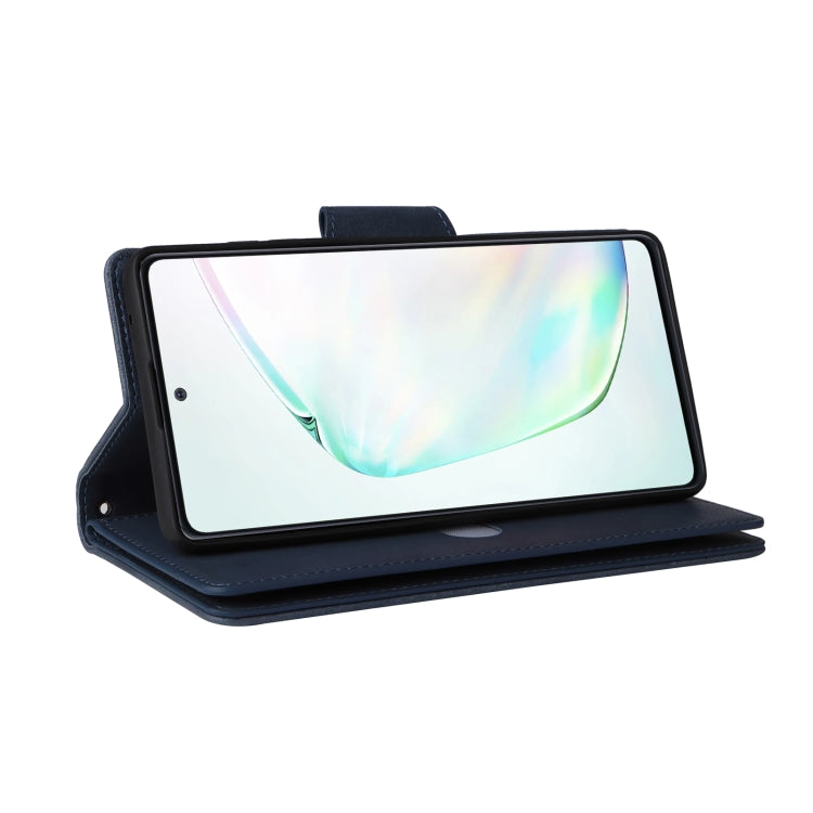 For Samsung Galaxy Note10 Lite Rivet Buckle 9 Cards Three Fold Leather Phone Case