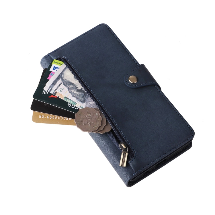 For Samsung Galaxy Note10 Lite Rivet Buckle 9 Cards Three Fold Leather Phone Case