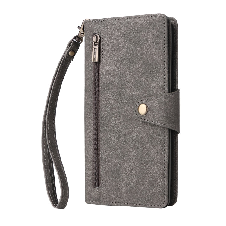 For Samsung Galaxy Note10 Lite Rivet Buckle 9 Cards Three Fold Leather Phone Case