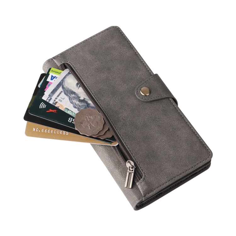 For Samsung Galaxy Note10 Lite Rivet Buckle 9 Cards Three Fold Leather Phone Case