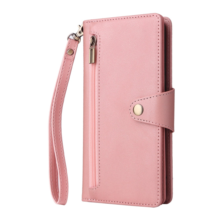 For Samsung Galaxy Note10 Lite Rivet Buckle 9 Cards Three Fold Leather Phone Case