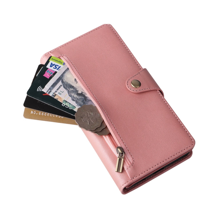 For Samsung Galaxy Note10 Lite Rivet Buckle 9 Cards Three Fold Leather Phone Case