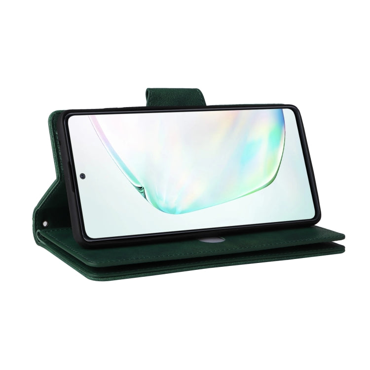 For Samsung Galaxy Note10 Lite Rivet Buckle 9 Cards Three Fold Leather Phone Case