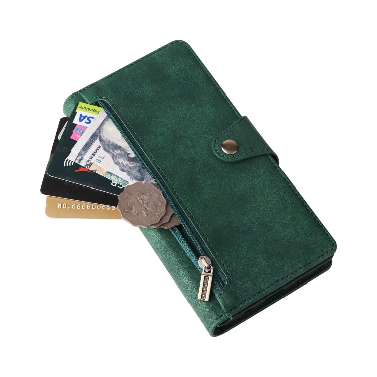 For Samsung Galaxy Note10 Lite Rivet Buckle 9 Cards Three Fold Leather Phone Case