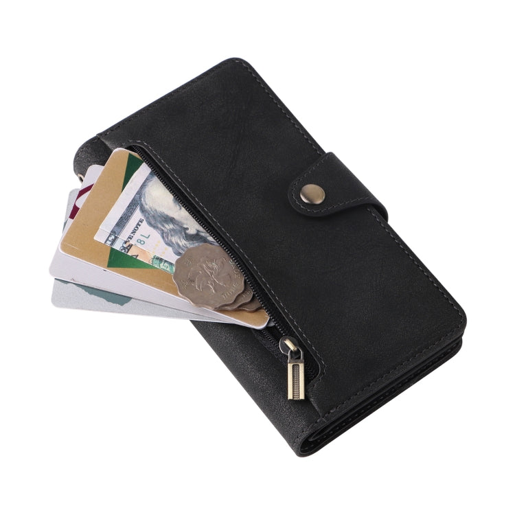 For Samsung Galaxy S8 Rivet Buckle 9 Cards Three Fold Leather Phone Case