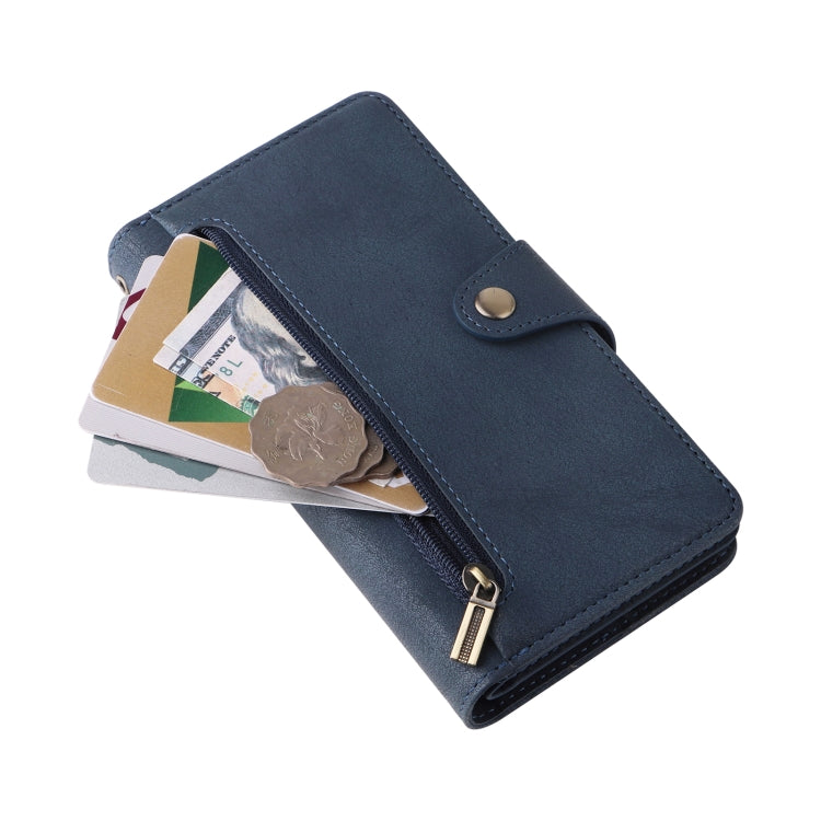 For Samsung Galaxy S8 Rivet Buckle 9 Cards Three Fold Leather Phone Case