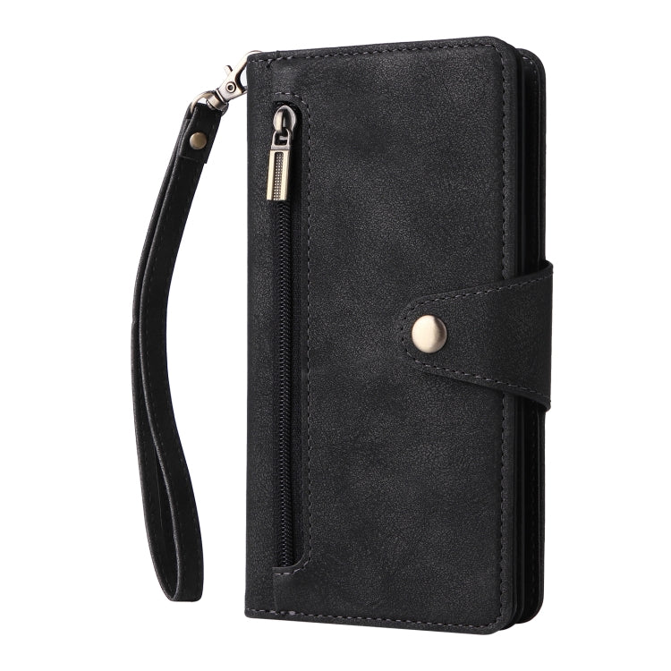 For Samsung Galaxy S9 Rivet Buckle 9 Cards Three Fold Leather Phone Case