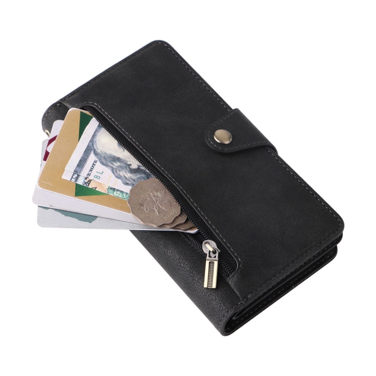 For Samsung Galaxy S9 Rivet Buckle 9 Cards Three Fold Leather Phone Case