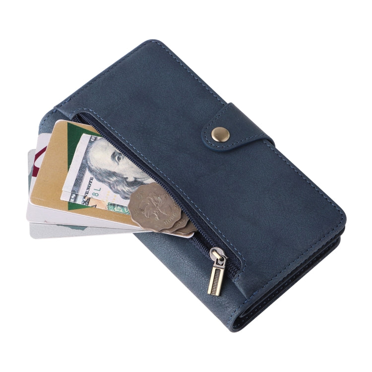 For Samsung Galaxy S9 Rivet Buckle 9 Cards Three Fold Leather Phone Case