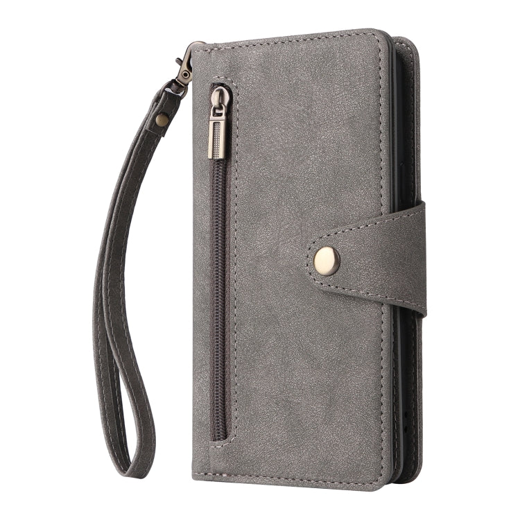 For Samsung Galaxy S9 Rivet Buckle 9 Cards Three Fold Leather Phone Case