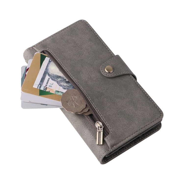 For Samsung Galaxy S9 Rivet Buckle 9 Cards Three Fold Leather Phone Case