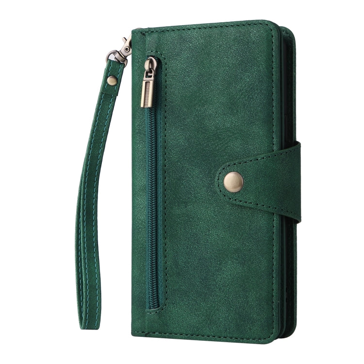 For Samsung Galaxy S9 Rivet Buckle 9 Cards Three Fold Leather Phone Case