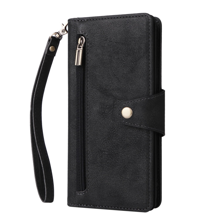 For Samsung Galaxy S9+ Rivet Buckle 9 Cards Three Fold Leather Phone Case