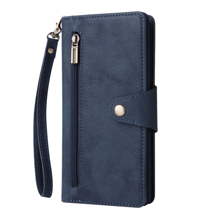 For Samsung Galaxy S9+ Rivet Buckle 9 Cards Three Fold Leather Phone Case