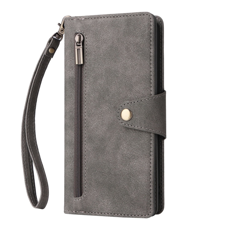 For Samsung Galaxy S9+ Rivet Buckle 9 Cards Three Fold Leather Phone Case