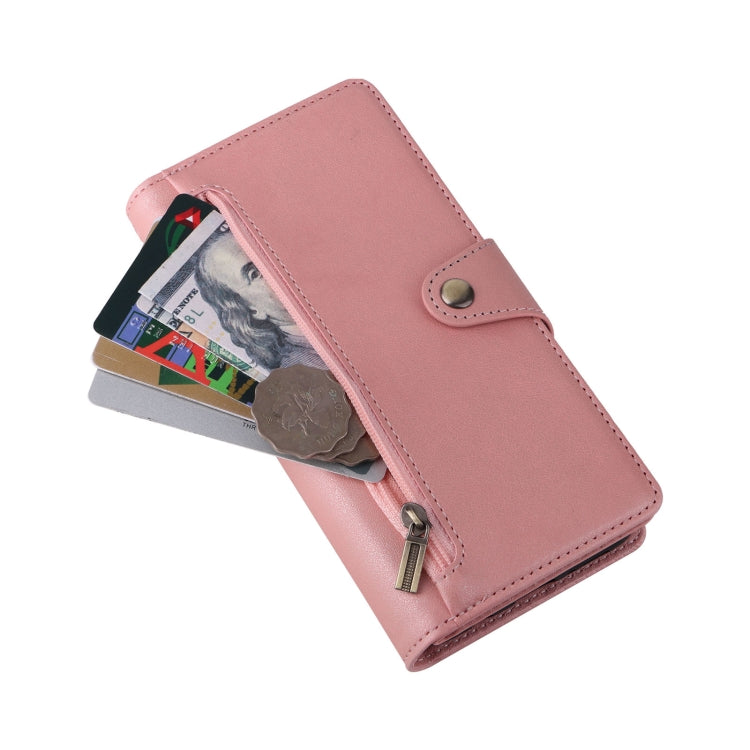 For Samsung Galaxy S9+ Rivet Buckle 9 Cards Three Fold Leather Phone Case