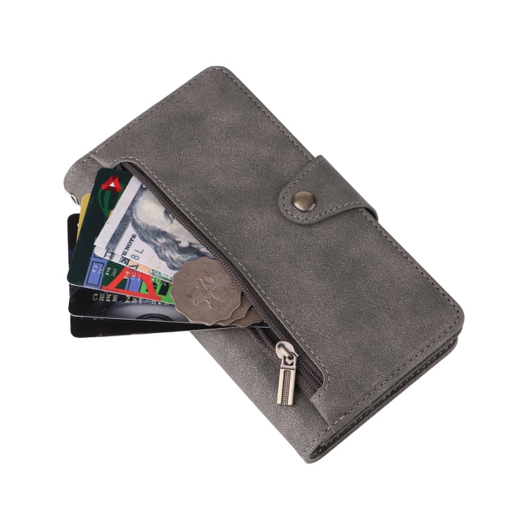 For Samsung Galaxy S10 Rivet Buckle 9 Cards Three Fold Leather Phone Case