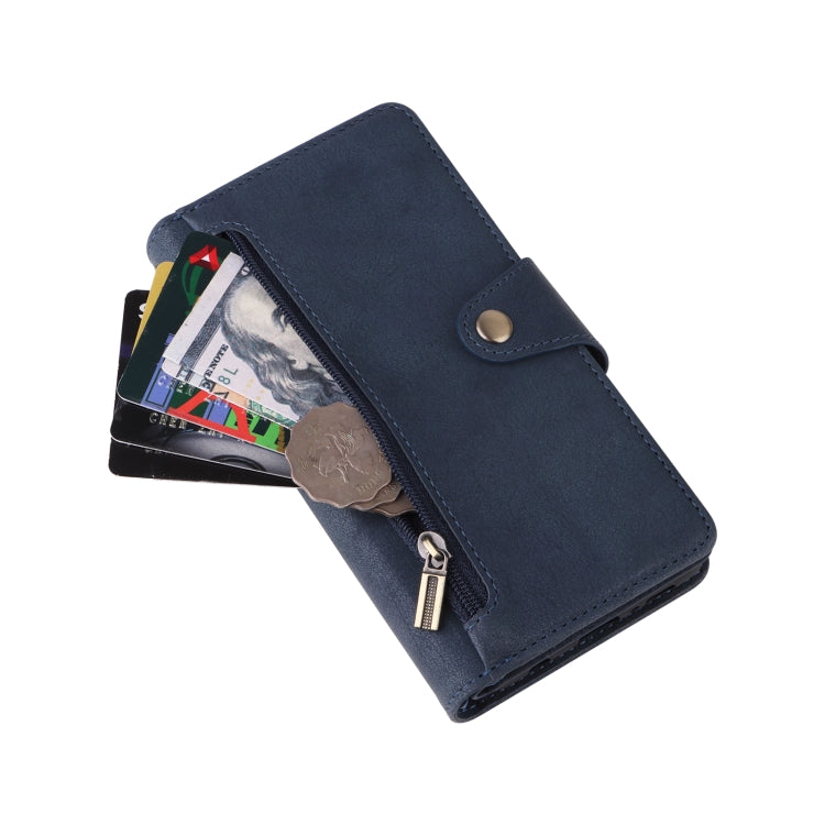 For Samsung Galaxy S10+ Rivet Buckle 9 Cards Three Fold Leather Phone Case