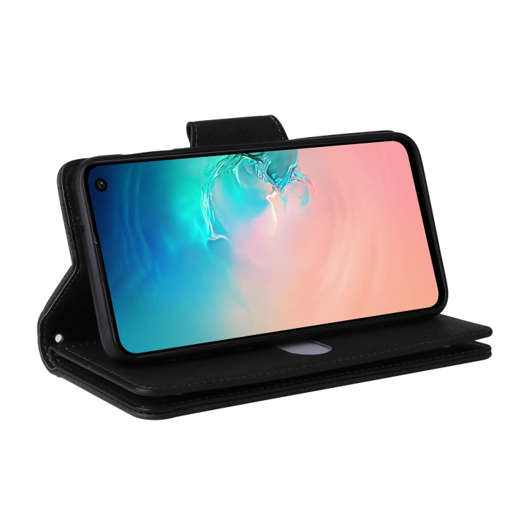 For Samsung Galaxy S10e Rivet Buckle 9 Cards Three Fold Leather Phone Case