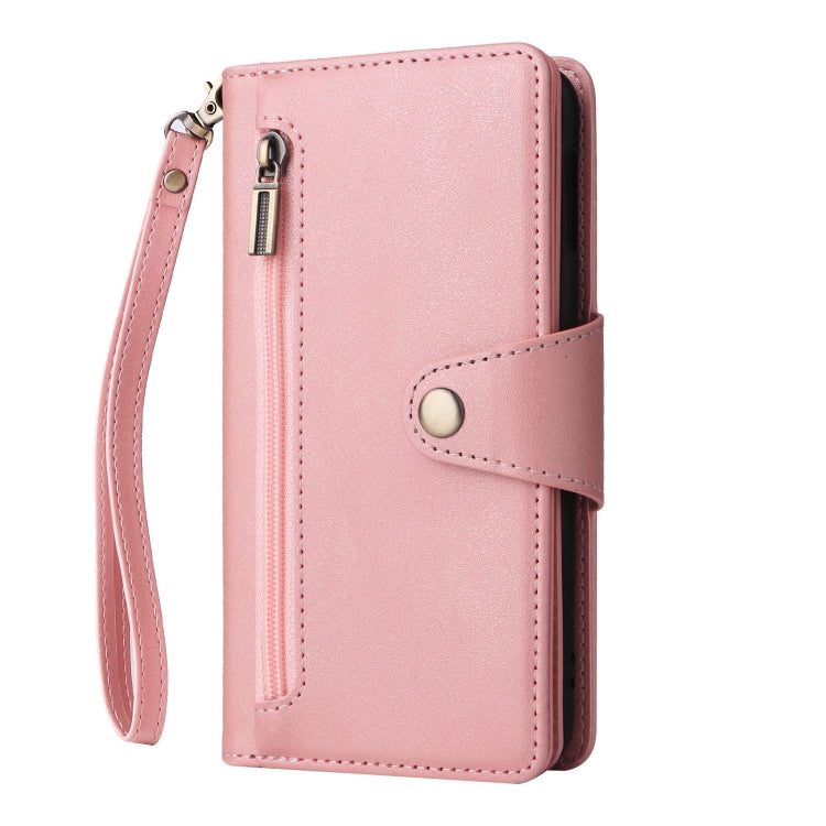 For Samsung Galaxy S10e Rivet Buckle 9 Cards Three Fold Leather Phone Case