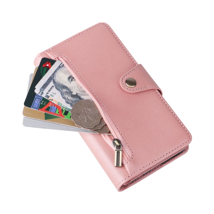 For Samsung Galaxy S10e Rivet Buckle 9 Cards Three Fold Leather Phone Case