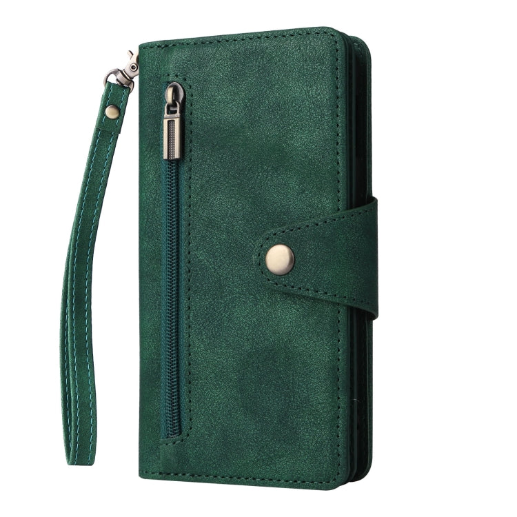 For Samsung Galaxy S10e Rivet Buckle 9 Cards Three Fold Leather Phone Case