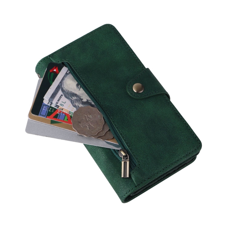For Samsung Galaxy S10e Rivet Buckle 9 Cards Three Fold Leather Phone Case