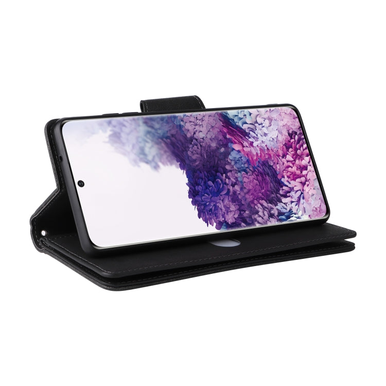 For Samsung Galaxy S20 Rivet Buckle 9 Cards Three Fold Leather Phone Case