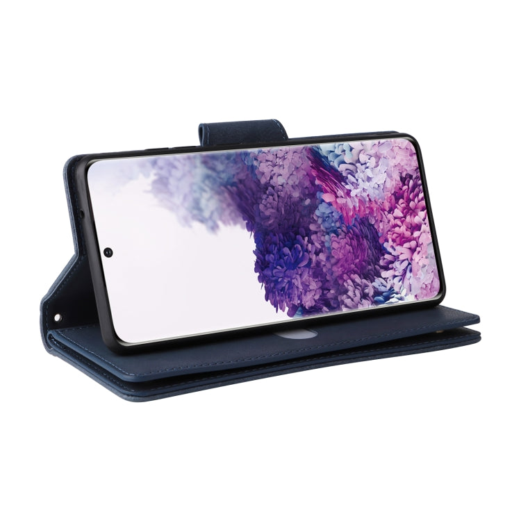 For Samsung Galaxy S20 Rivet Buckle 9 Cards Three Fold Leather Phone Case