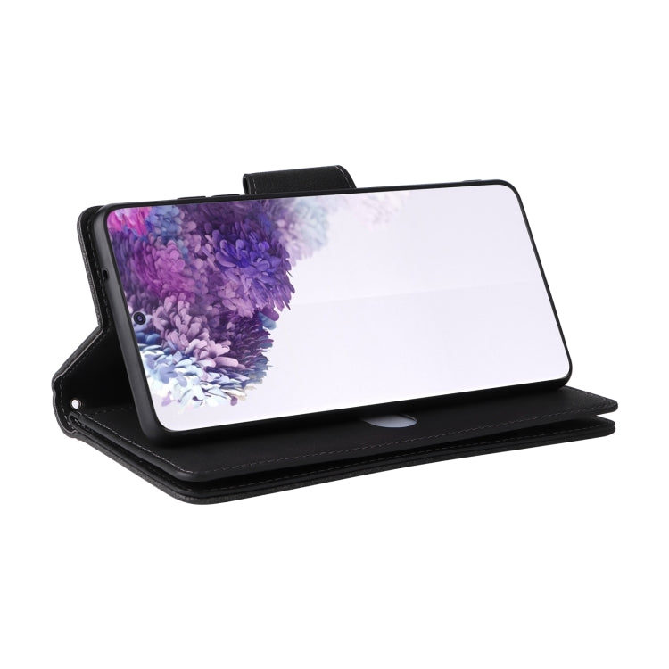 For Samsung Galaxy S20+ Rivet Buckle 9 Cards Three Fold Leather Phone Case