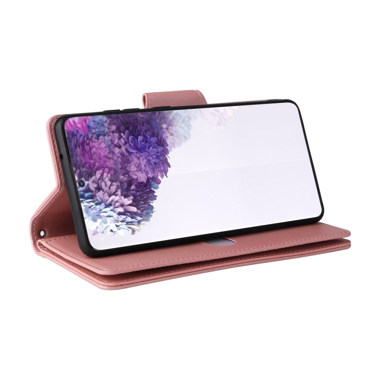 For Samsung Galaxy S20+ Rivet Buckle 9 Cards Three Fold Leather Phone Case
