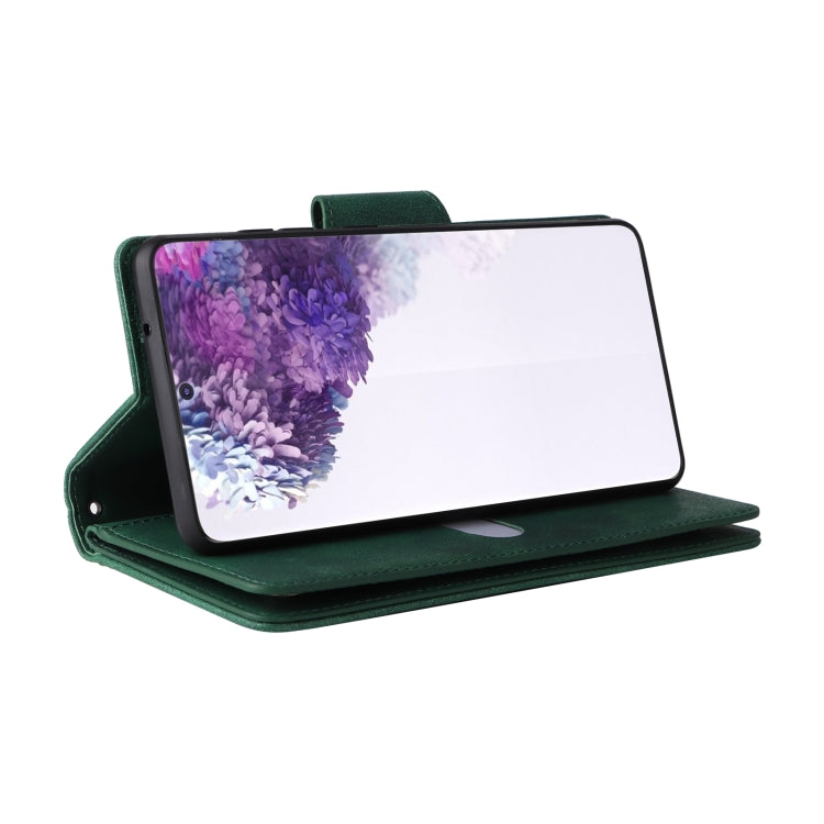 For Samsung Galaxy S20+ Rivet Buckle 9 Cards Three Fold Leather Phone Case