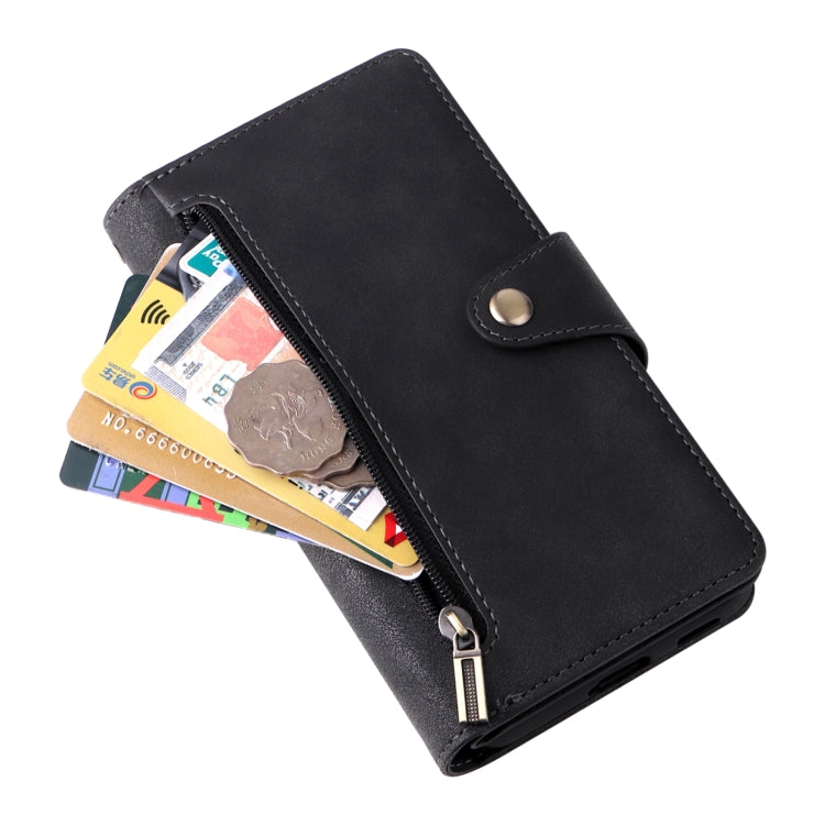For Samsung Galaxy S21+ Rivet Buckle 9 Cards Three Fold Leather Phone Case