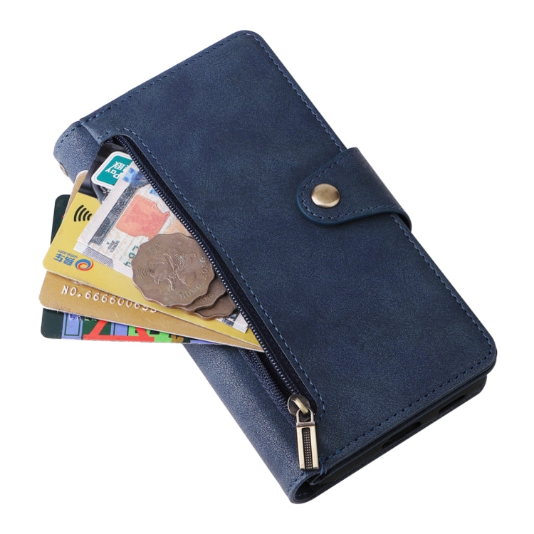For Samsung Galaxy S21+ Rivet Buckle 9 Cards Three Fold Leather Phone Case