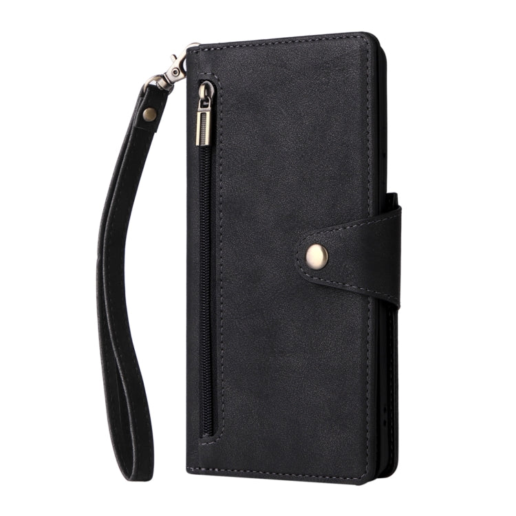 For Samsung Galaxy S21 Ultra 5G Rivet Buckle 9 Cards Three Fold Leather Phone Case