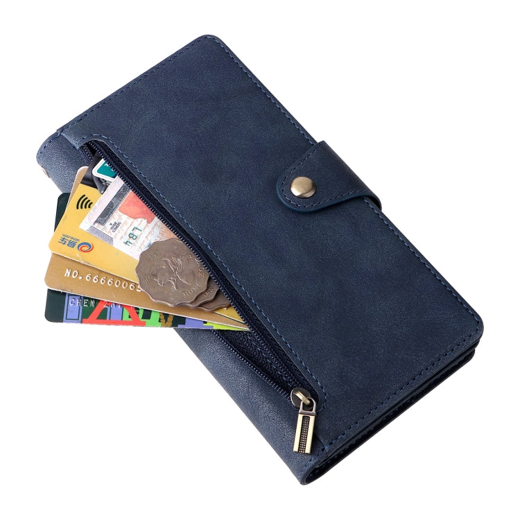 For Samsung Galaxy S21 Ultra 5G Rivet Buckle 9 Cards Three Fold Leather Phone Case