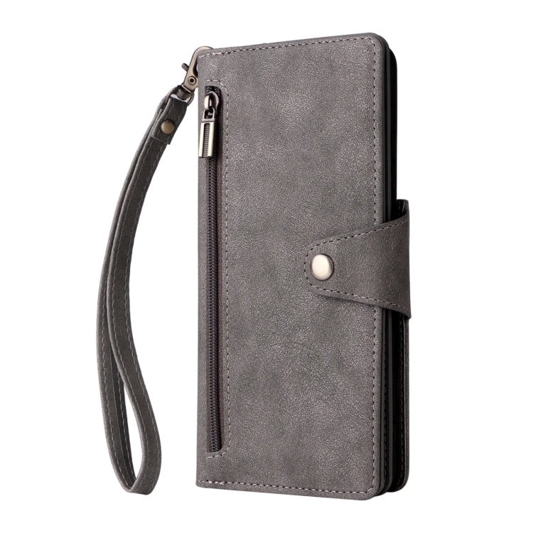 For Samsung Galaxy S21 Ultra 5G Rivet Buckle 9 Cards Three Fold Leather Phone Case