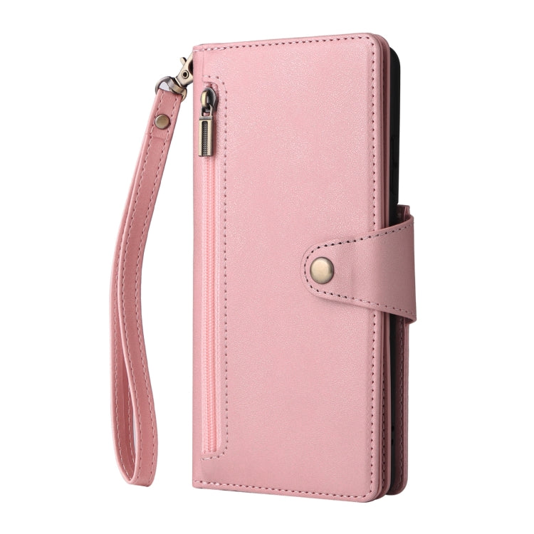 For Samsung Galaxy S21 Ultra 5G Rivet Buckle 9 Cards Three Fold Leather Phone Case