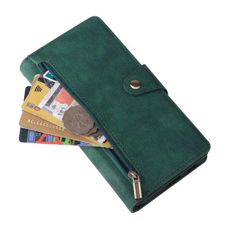 For Samsung Galaxy S21 Ultra 5G Rivet Buckle 9 Cards Three Fold Leather Phone Case