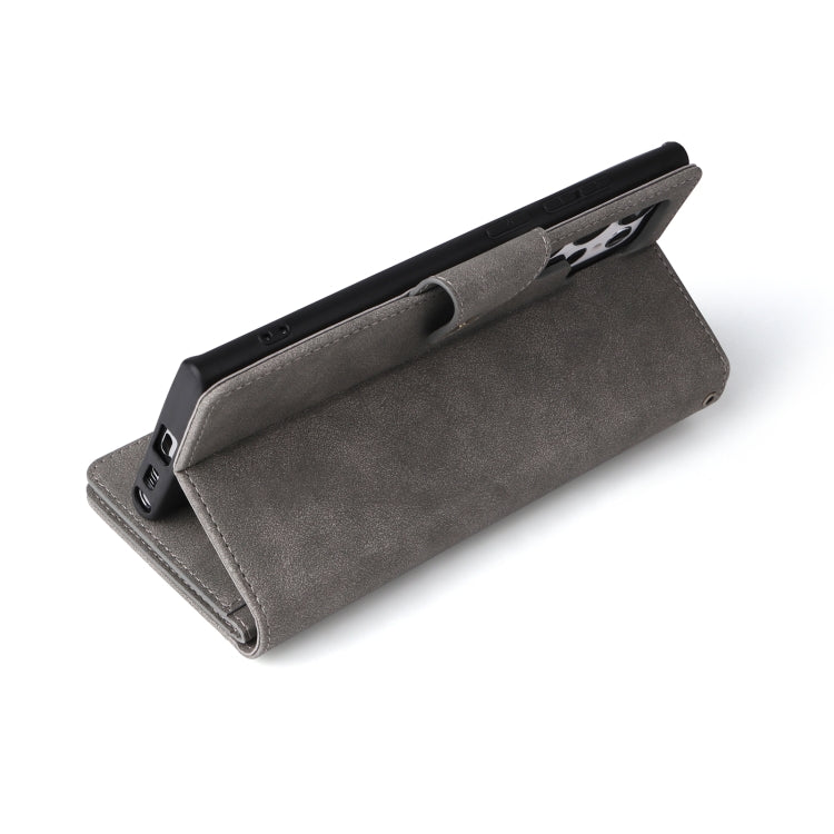 For Samsung Galaxy S22 Ultra 5G Rivet Buckle 9 Cards Three Fold Leather Phone Case