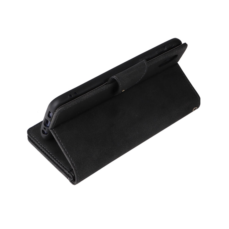 For Samsung Galaxy A01 Core Rivet Buckle 9 Cards Three Fold Leather Phone Case